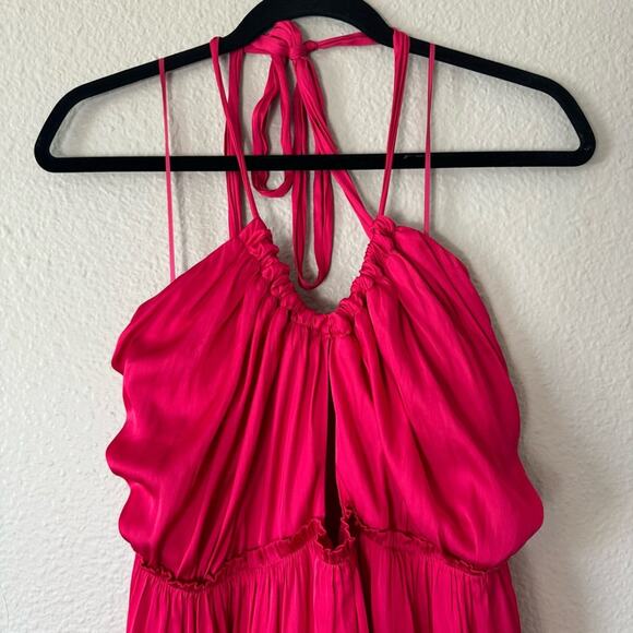 New J. Crew Collection Pink Halter Midi Dress Size 20 - Picture 4 of 10